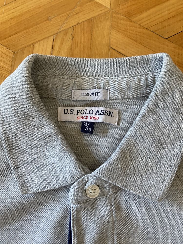 T-shirt polo męskie U.S. POLO ASSN. rozmiar XL szara