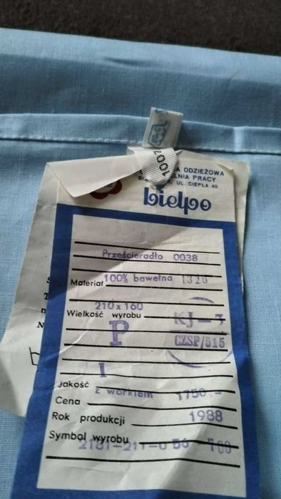 prześcieradło PRL niebieskie 160/210