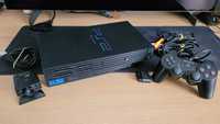 PlayStation 2 FAT SCPH-50004, pad, okablowanie, kamera, gra.