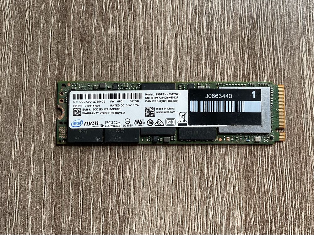Ssd диск Intel 512 gb гигабайт m2 nvme pci идеал как новый