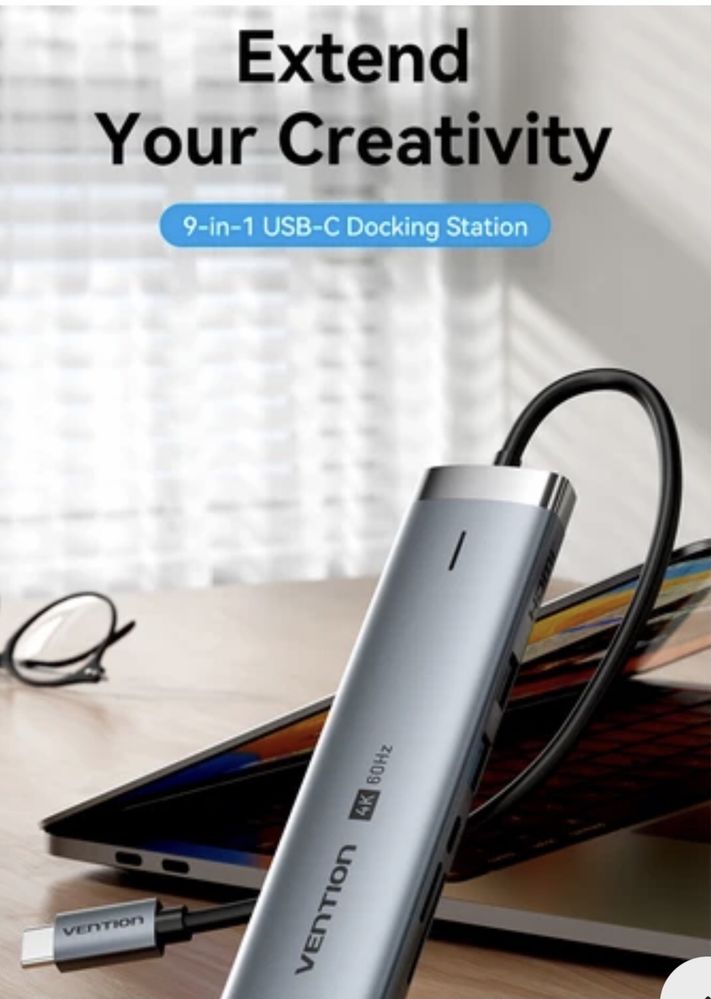 Hub / Docking Station 9 em 1 Vention