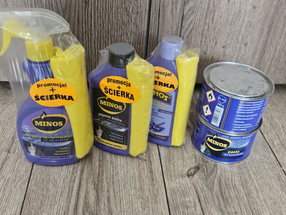Pasta i płyn do czyszczenia pomników Minos. Cena za całość