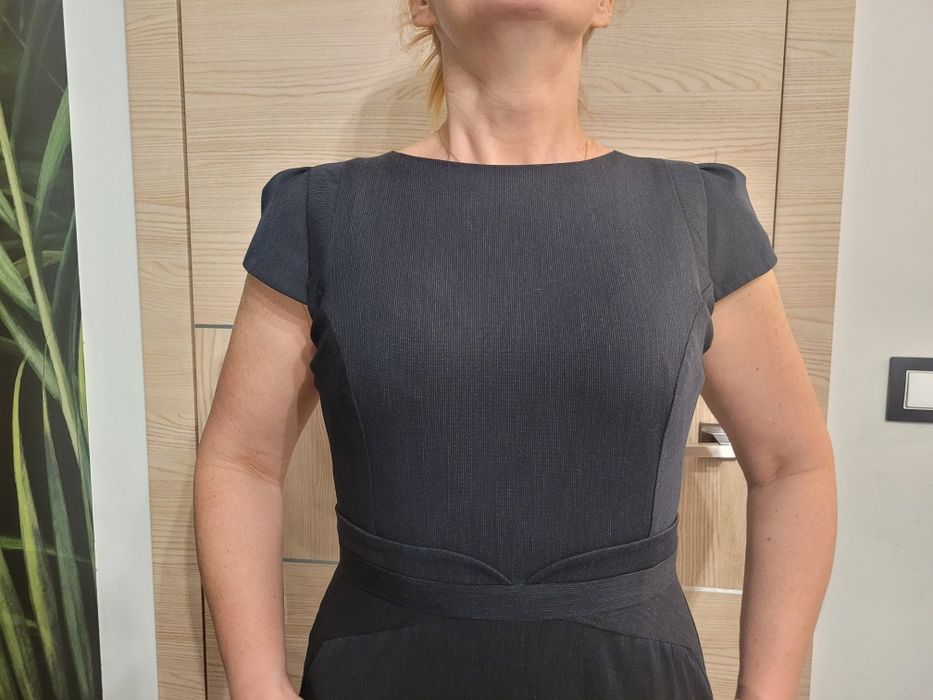 Elegancka grafitowa sukienka rozm40