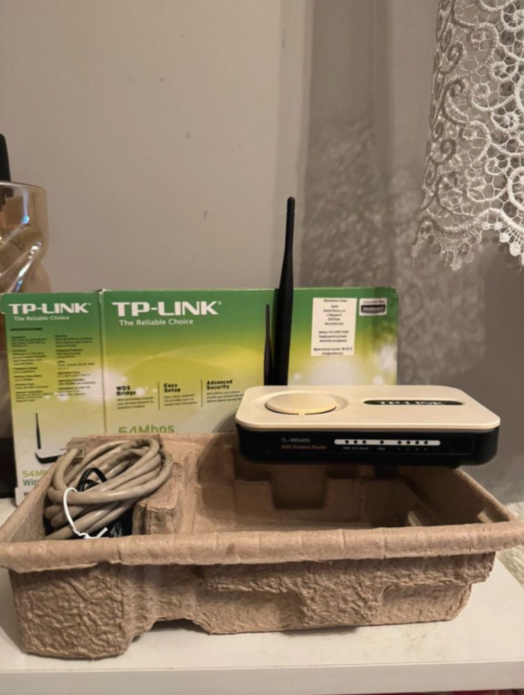 Router tp-link tl-wr340g modem internetowy zasilacz kabel sieciowy