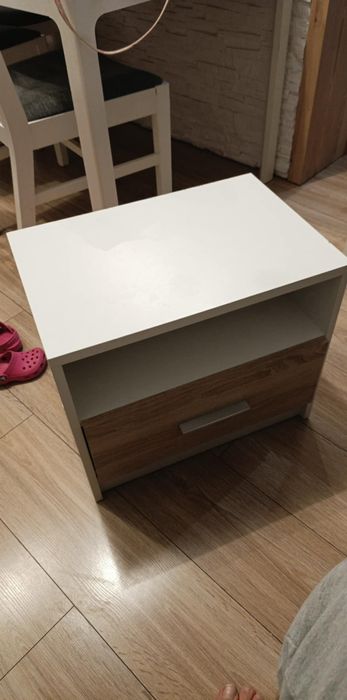 Szafka nocna biała 42x49x33 cm