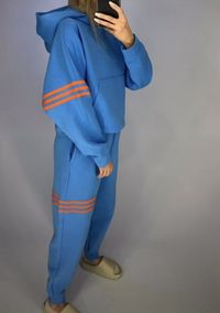 Голубий спортивний костюм adidas original