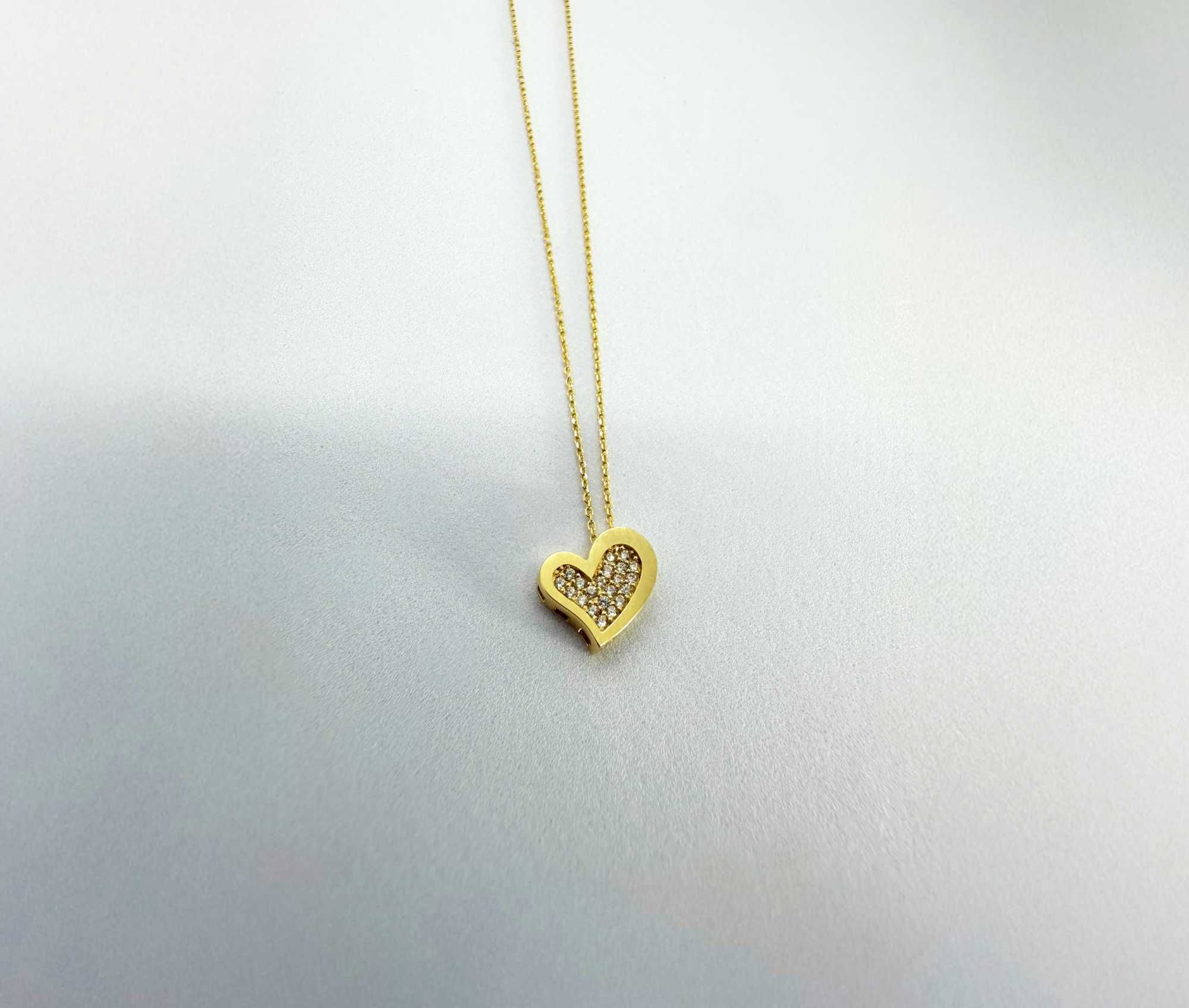 14K Gold Necklace, love heart necklace