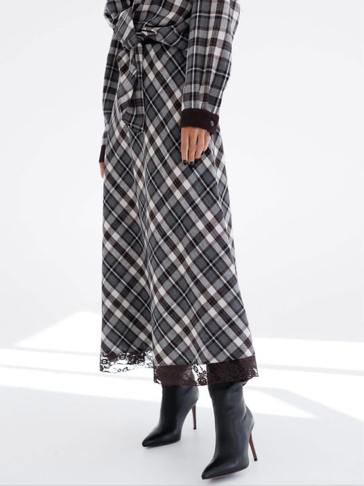 Spodnica krata z koronka M by o la la