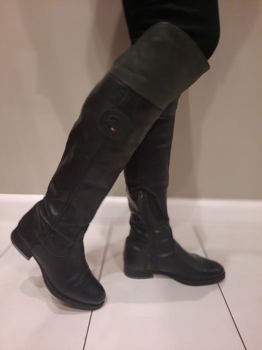 Kozaki damskie Tommy Hilfiger skóra naturalna