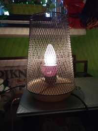 Lampa nocna drewno/metal