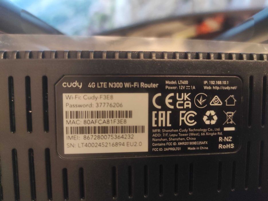 Modem Ruter Cudy N300 4G LTE WIFI i na kartę sim
