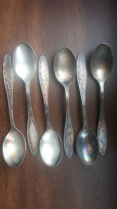 Stare posrebrzane łyżeczki / łyżki  6 sztuk