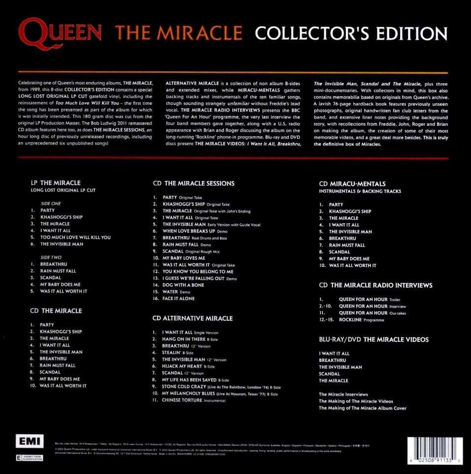 QUEEN Miracle BOX Super Deluxe Collector's Edition LP CD DVD BluRay