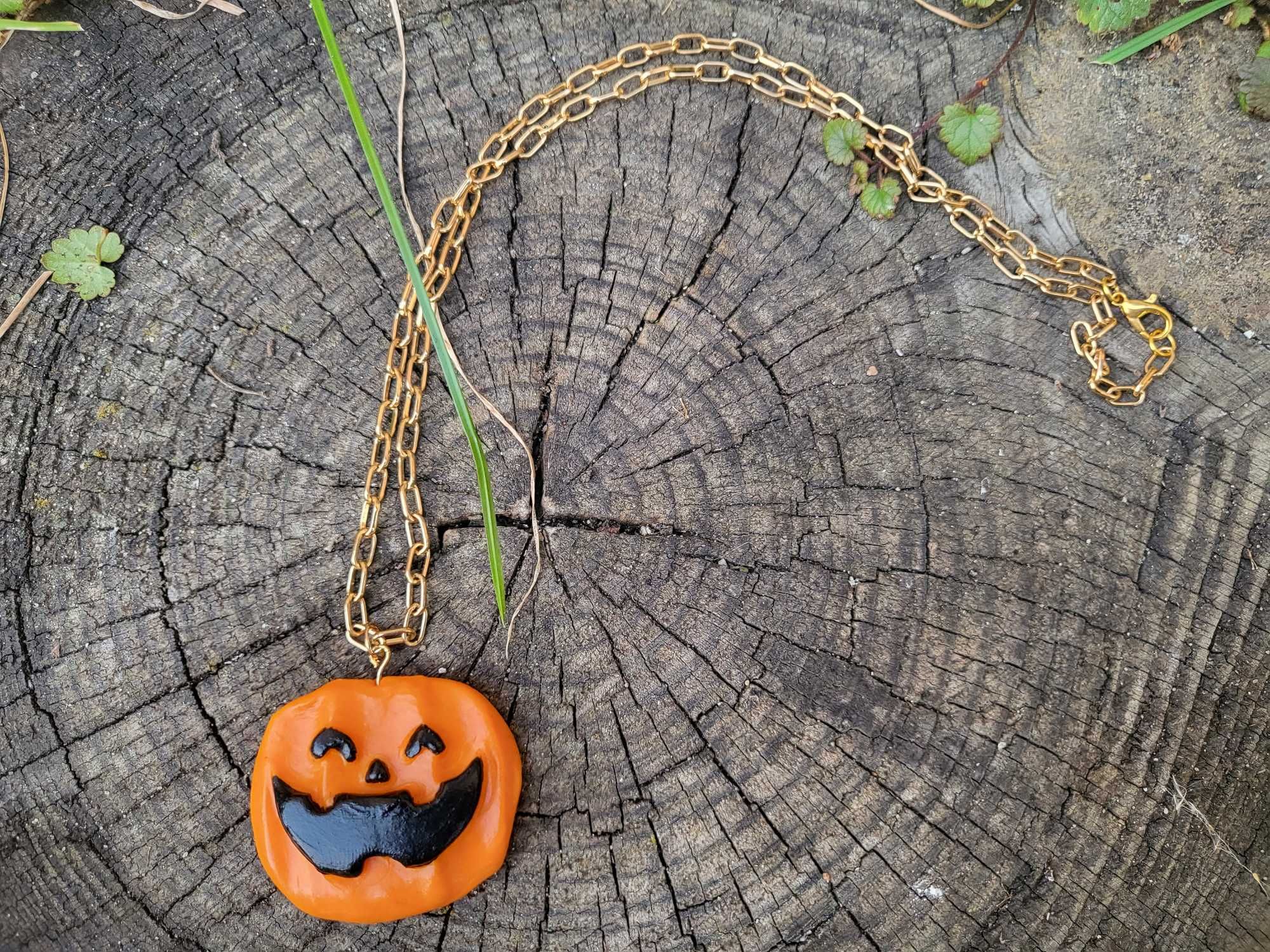 Wisior dynia halloweenowa, handmade , jesień