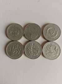 Лот монет Англии 1 паунд