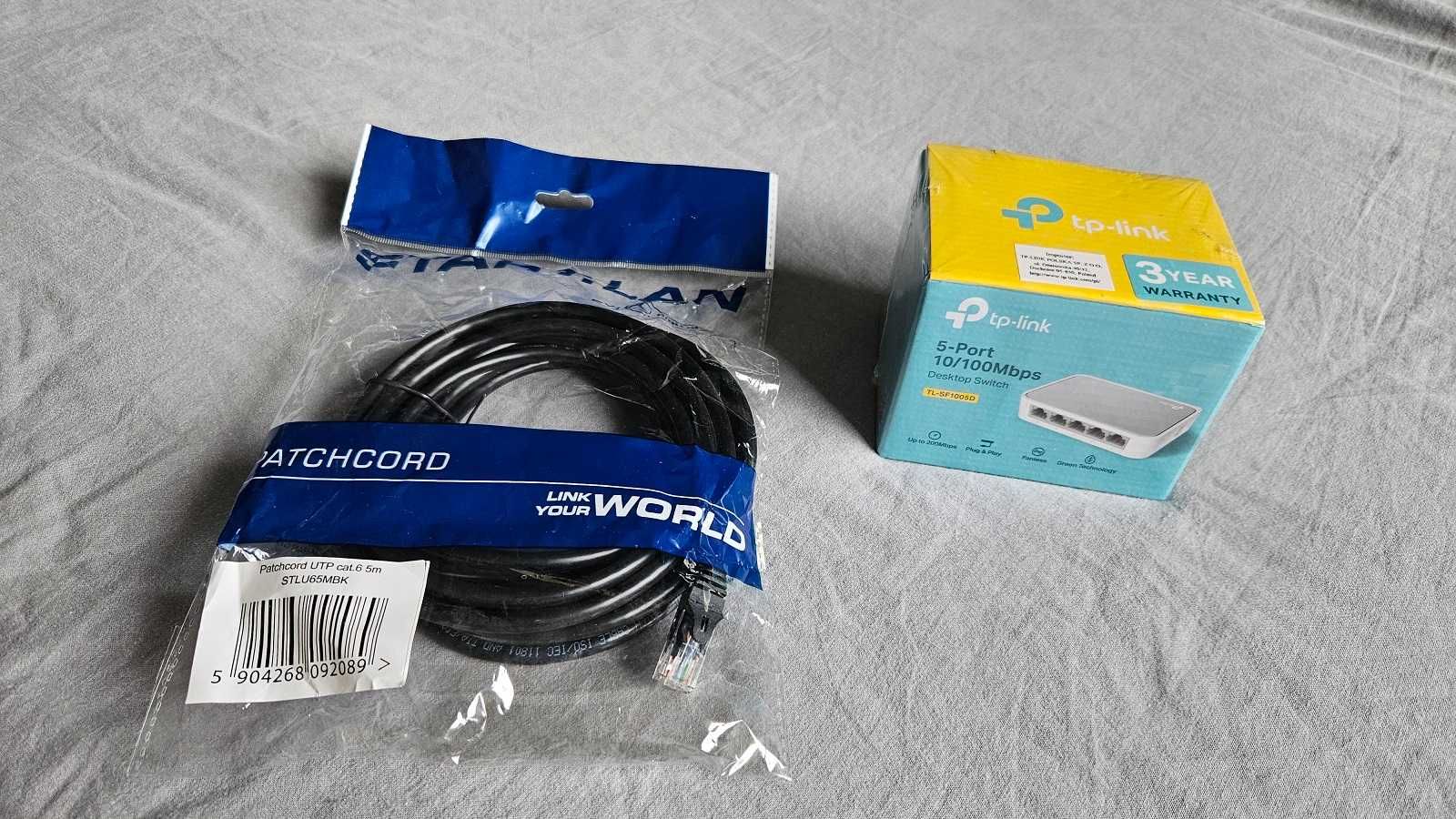 Switch TP-Link LS1005D 5x 10/100Mbps + patchcord 5m