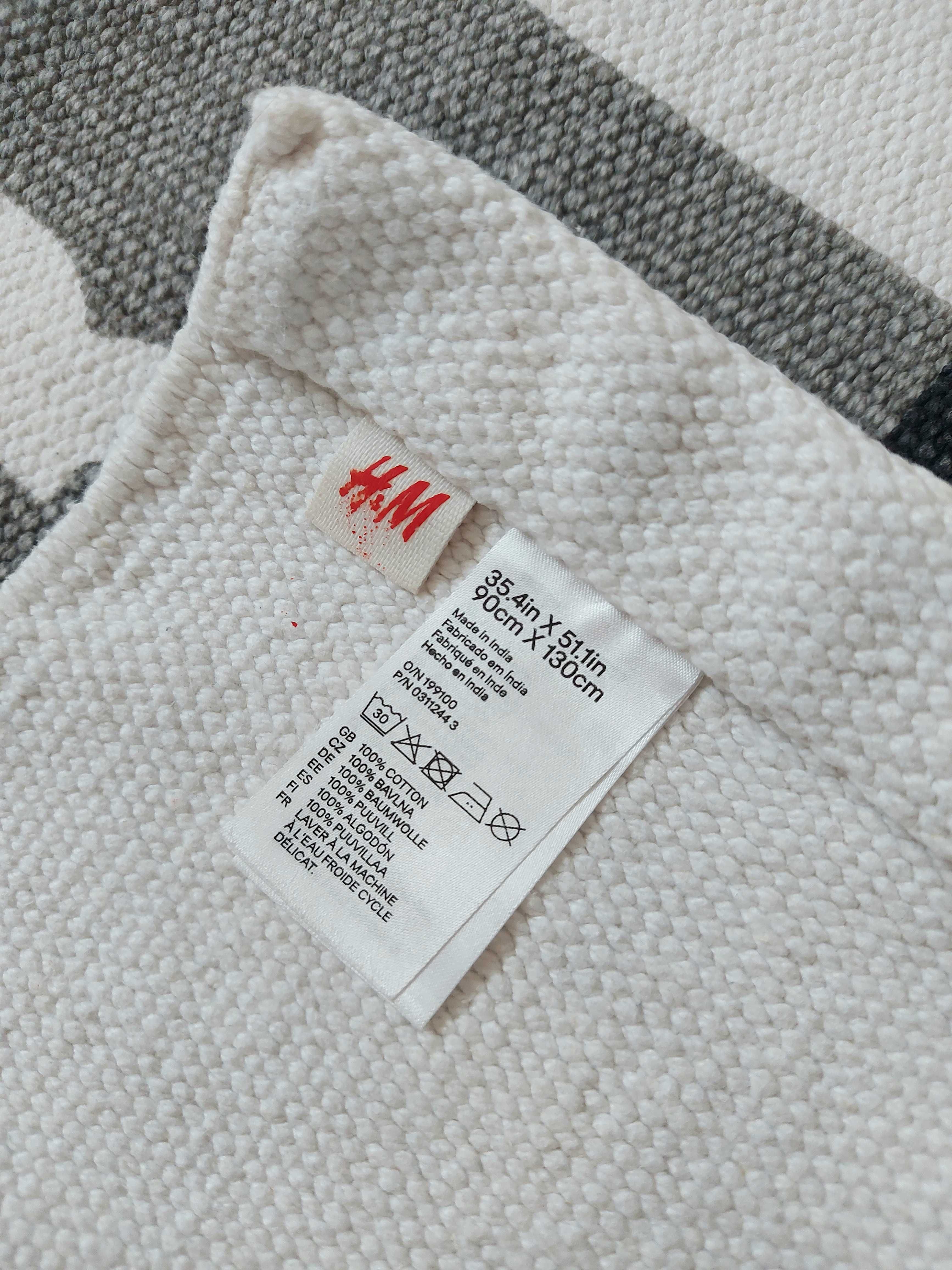 H&M Dywan bawełniany styl skandynawski klasy naturalny biały szary