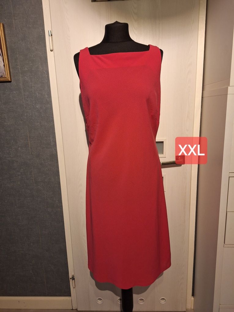 Elegancka sukienka 44 xxl midi prosta Elegancka wyjściowa