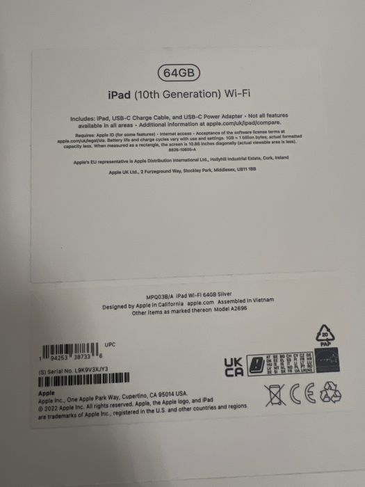 Ipad 10gen 64gb wifi