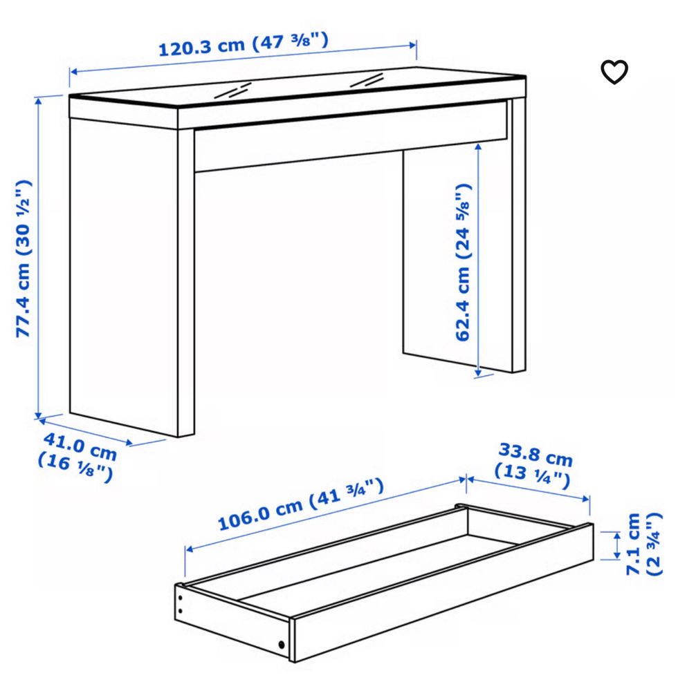 Toaletka MALM Ikea biała