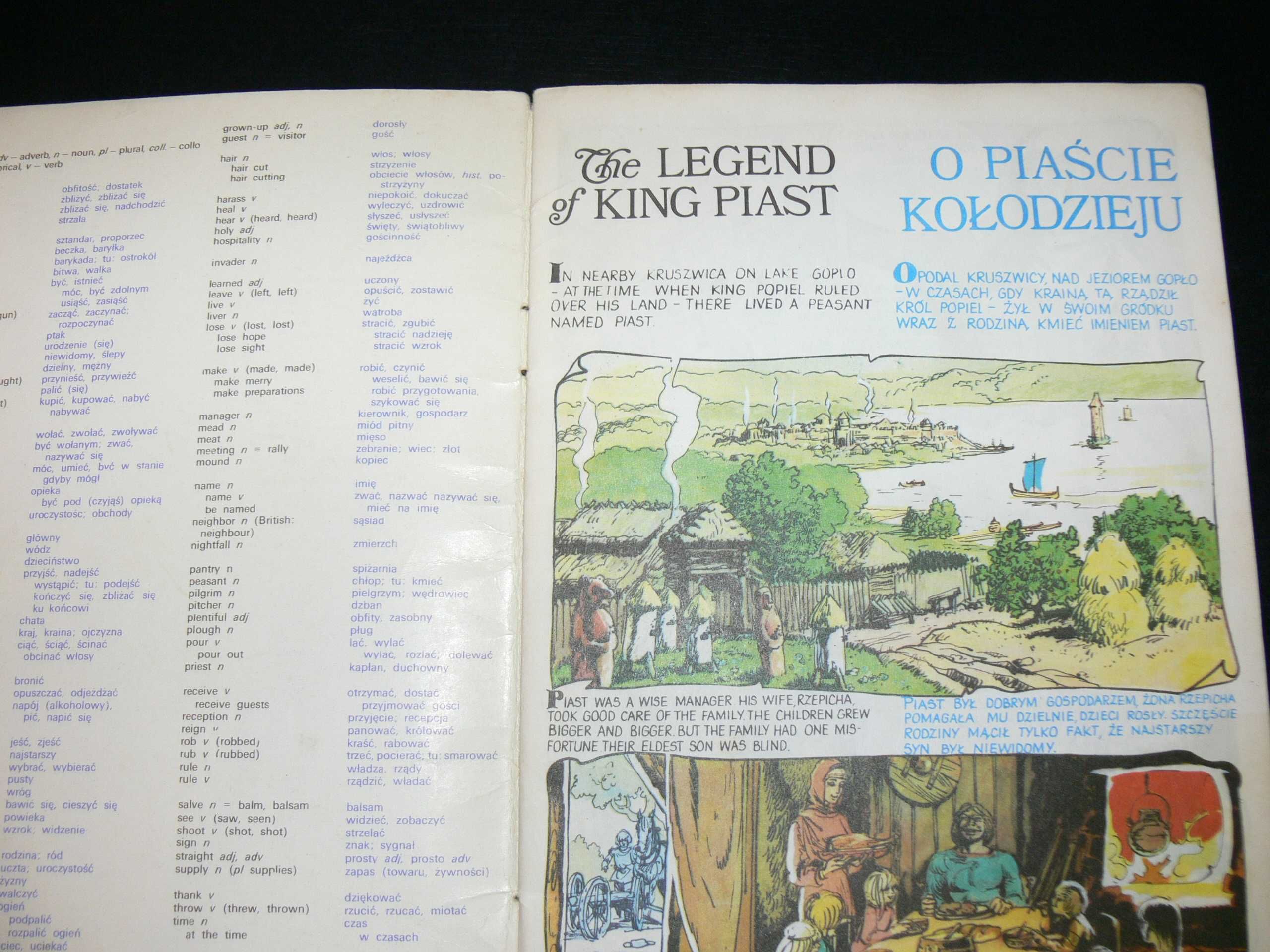 Komiks historyczny O Piaście Kołodzieju 2 języki I wydanie z PRL 1977r