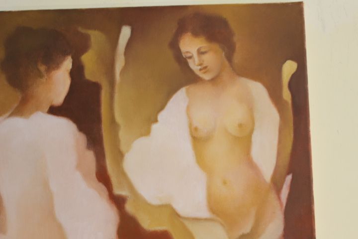 Pintura de Maria Alcina Original Óleo sobre tela "Imagem no Espelho"
