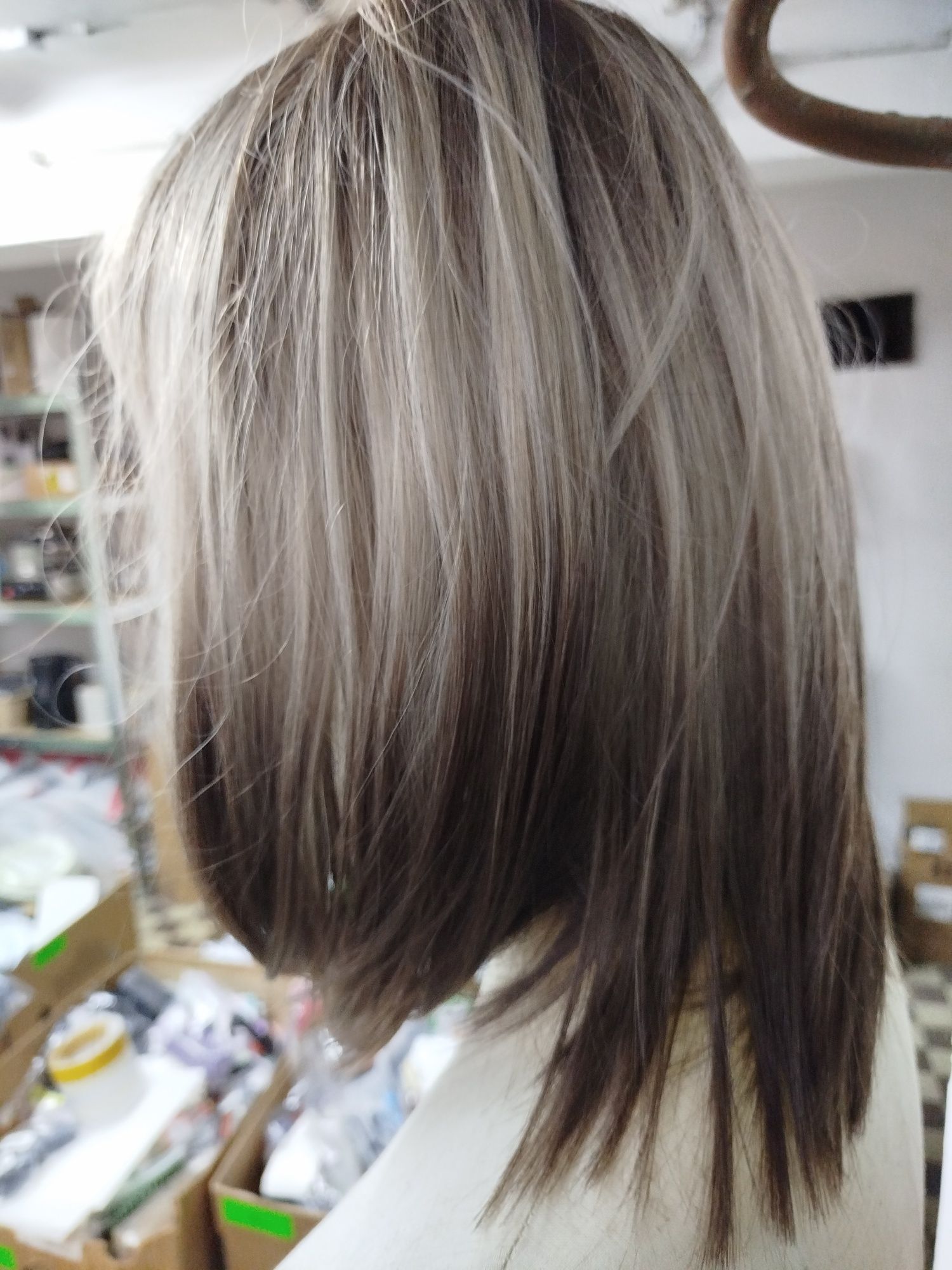 Peruka platynowy blond+ kolor (A)