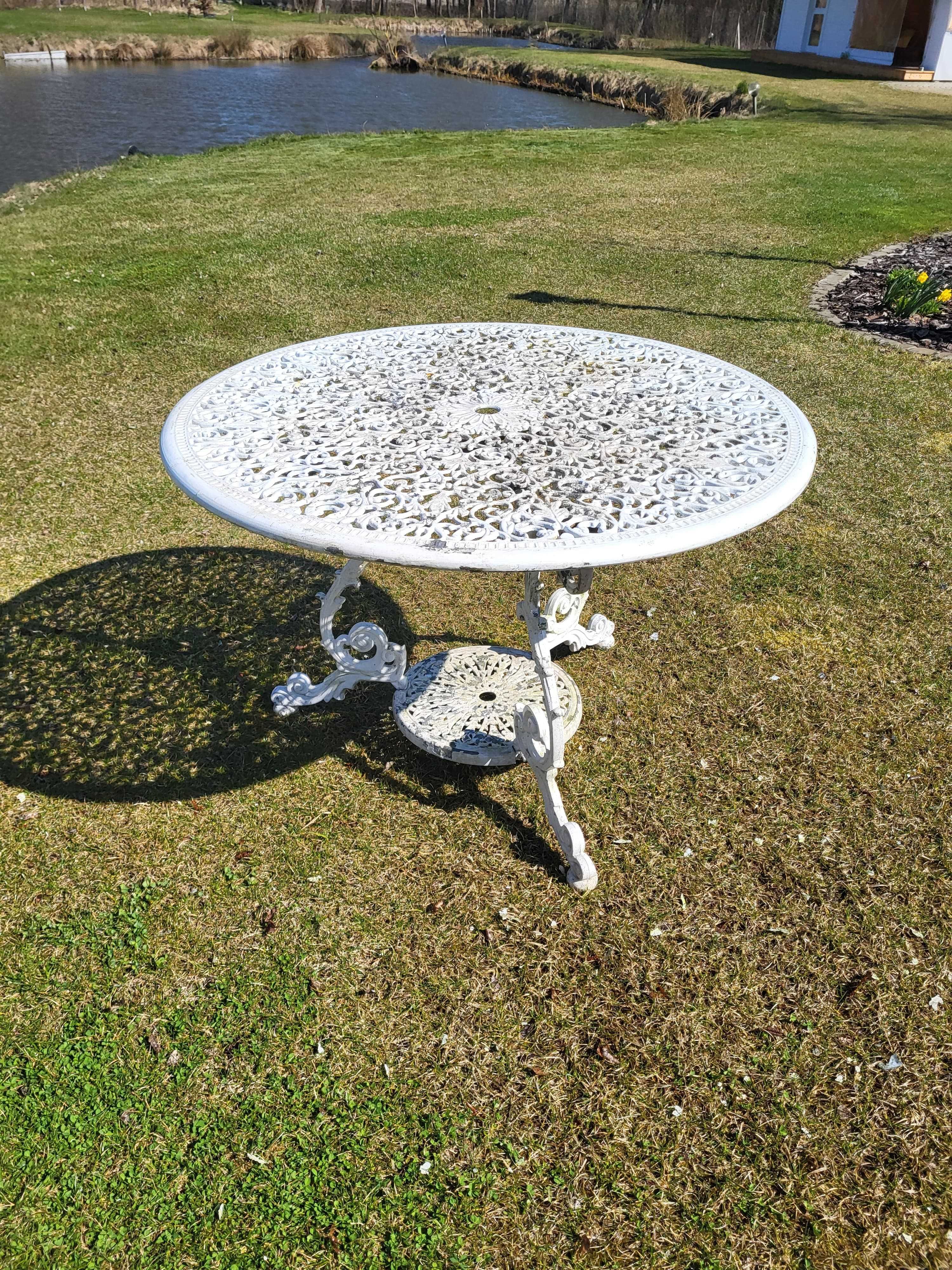 Aluminiowy stół ogrodowy 110 cm blat . Niespotykany wzór , Wysyłka
