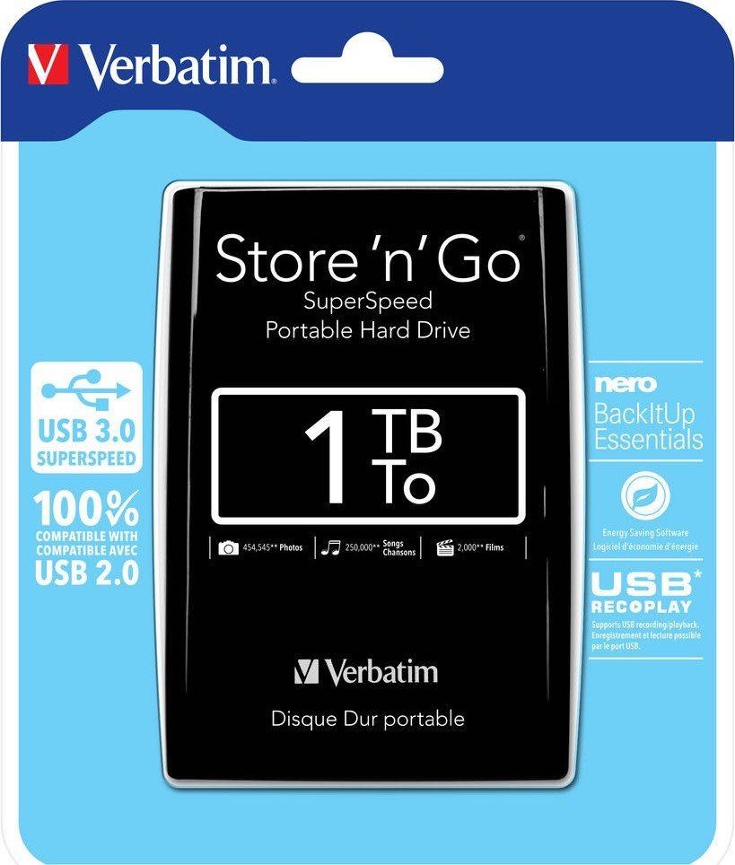 Жорсткий диск зовнішній Verbatim Store n Go 1.0TB Black