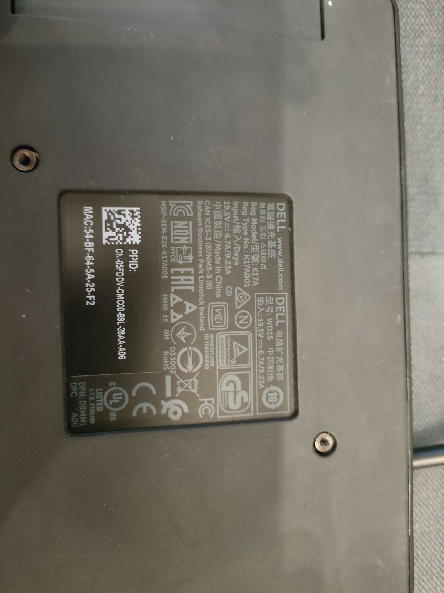 Stacja dokująca Dell WD15 + zasilacz 130W