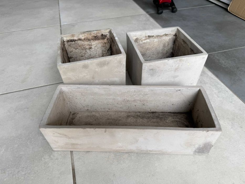 osłonka/doniczka beton architektoniczny zestaw 3 szt