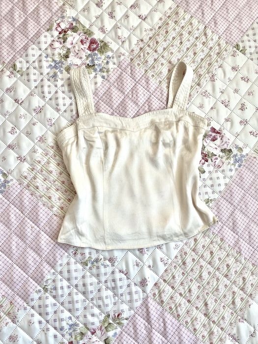 Biały top regulowane ramiączka M 38 ashley brooke basic coquette