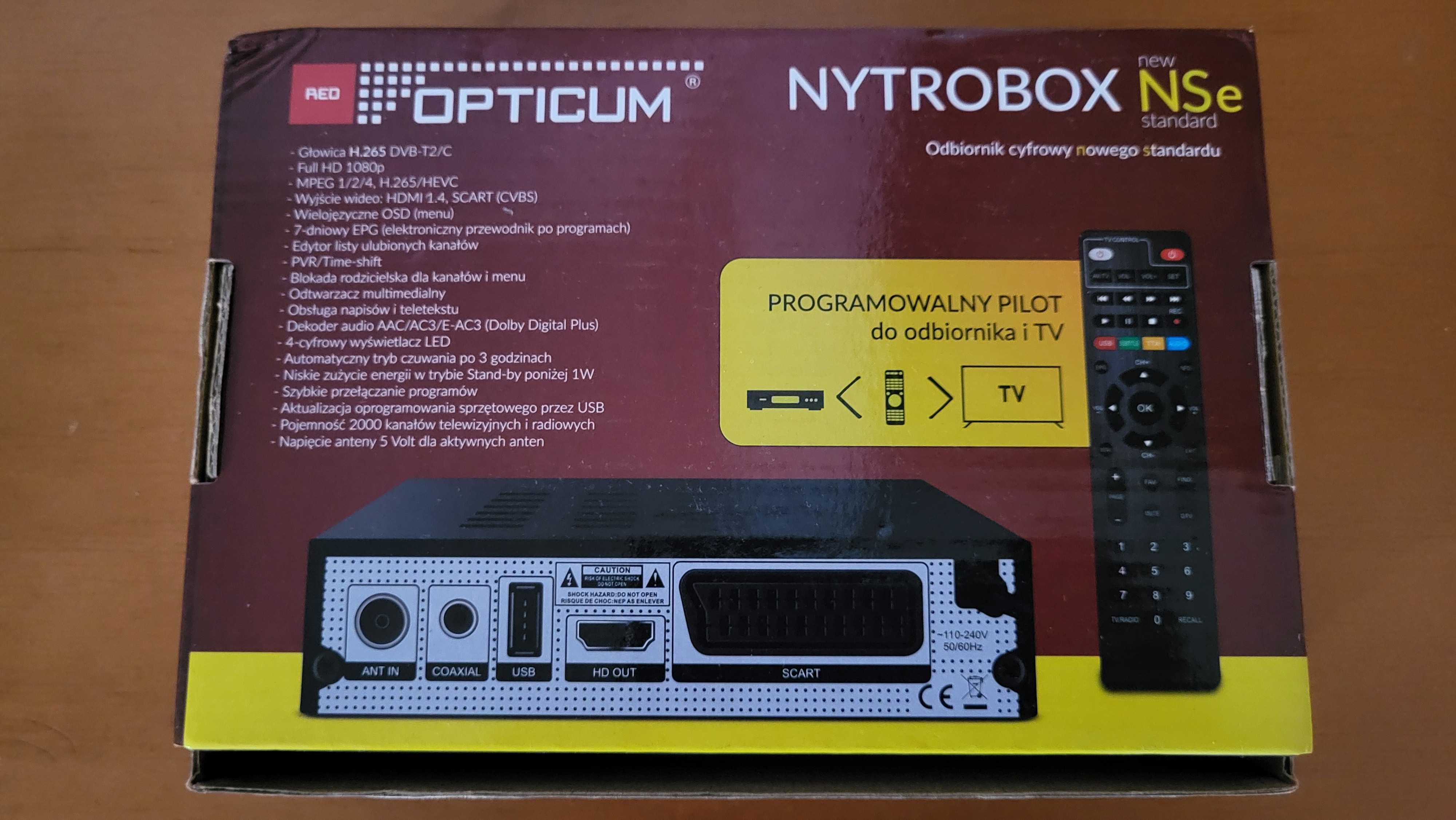 Tuner DVB T2 - najnowszy standard - Opticum Nytrobox NSe - jak nowy