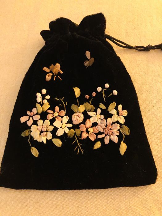 Torebka Retro / worek ręcznie wyszywana rękodzieło