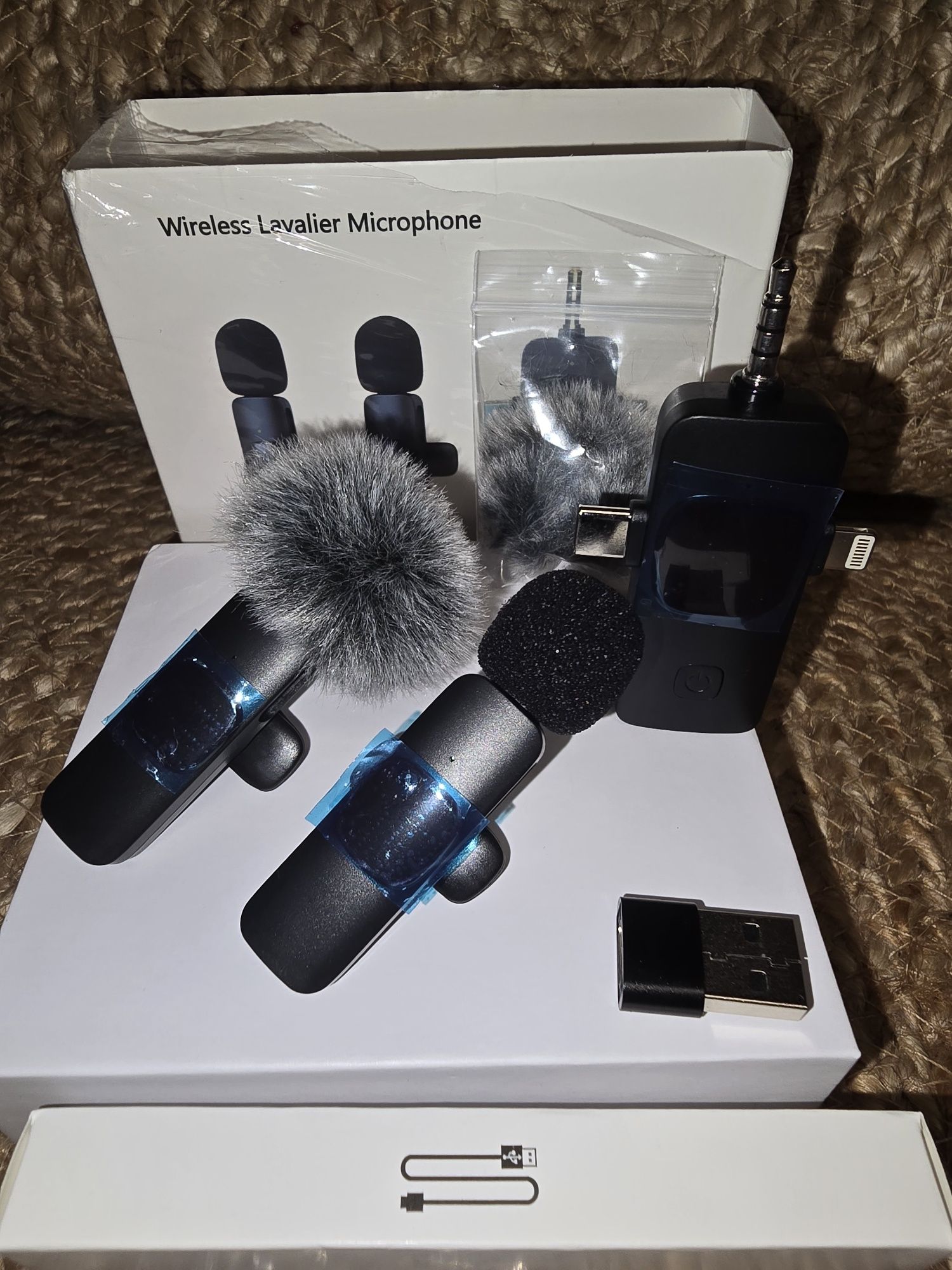 Microfone 4 em 1 para iPhone, Android, laptop, câmara