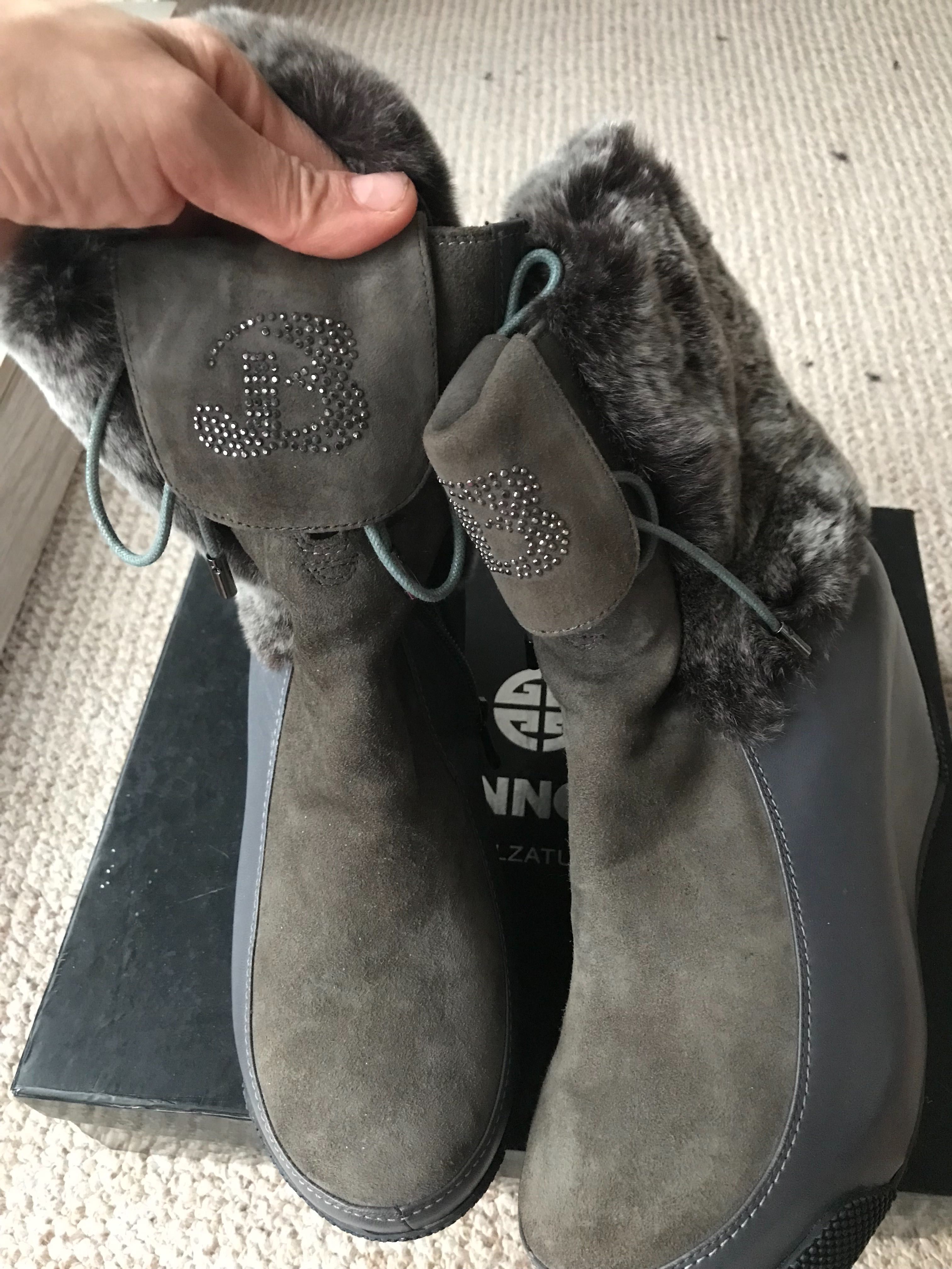 Зимние ботики сапоги обувь черевики чоботи 38-39 угги дутики овчина