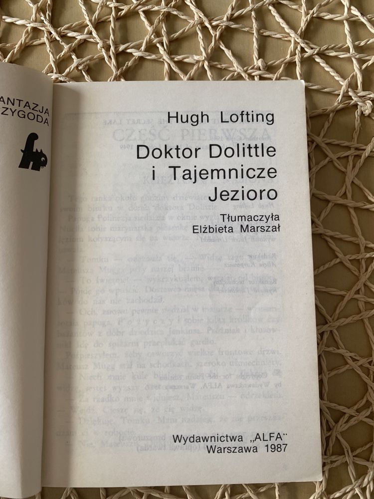 Książka „Doktor Dolittle i Tajemnicze Jezioro” Hugh Lofting