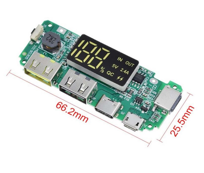 плата для сборки powerBank контролёр зарядки USB 18650 21700 Li-ion