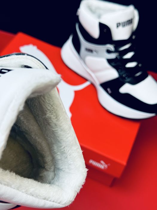 Успей до зимы -70%  Кожаные кроссовки Puma зимние на меху утепленные