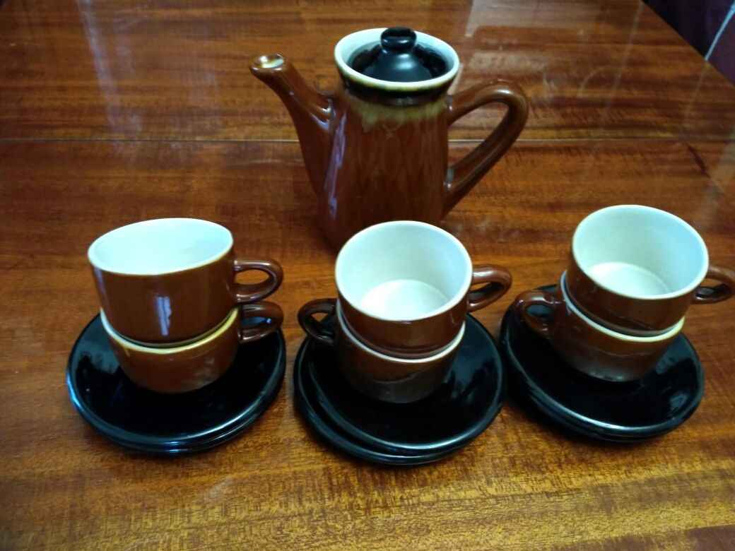 Кофейный керамический керамика сервиз  сервис набор