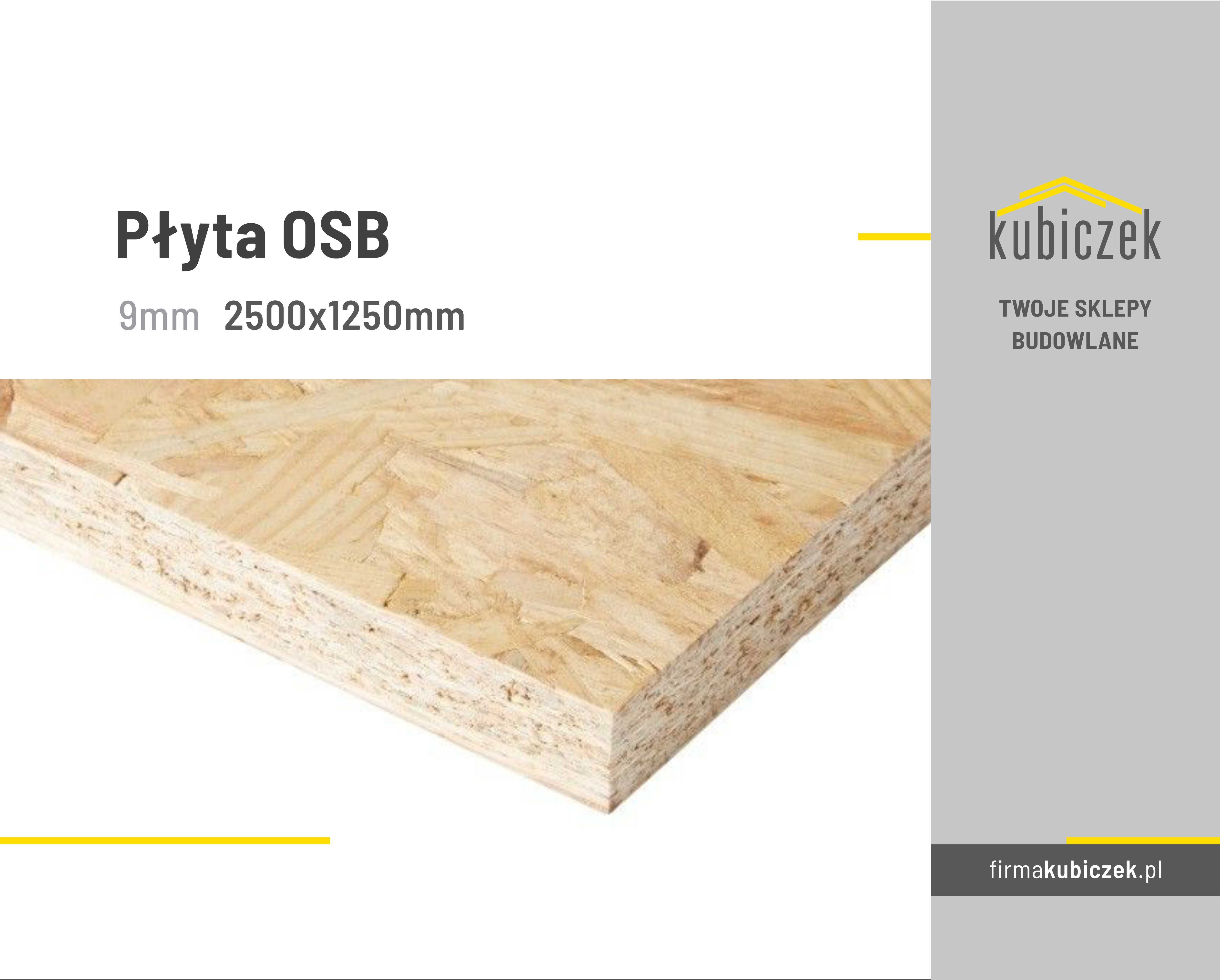 Płyta OSB (OSB-3) - wymiary 2500x1250mm, grubość: 9mm