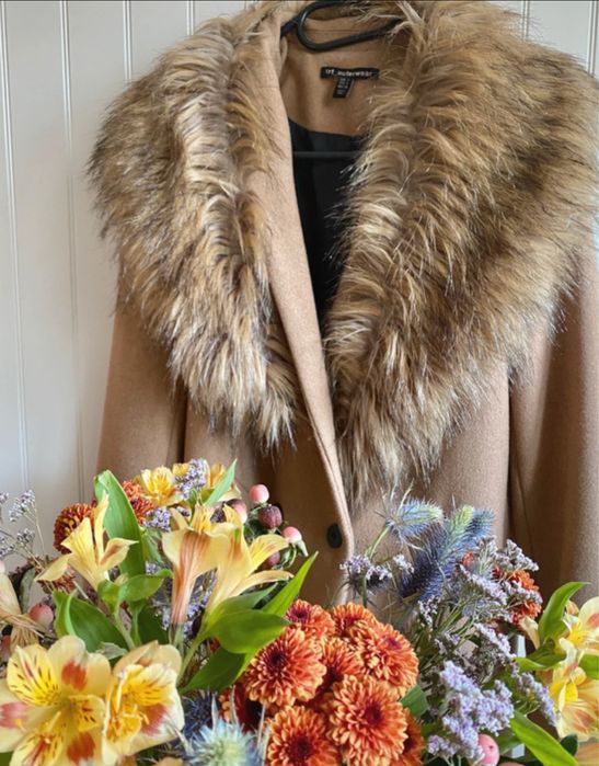 Kolnierz szal doczepiany futerko do kurtki/ płaszcza brązowe