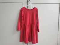 Czerwona sukienka w serduszka H&M swiateczna 110 116