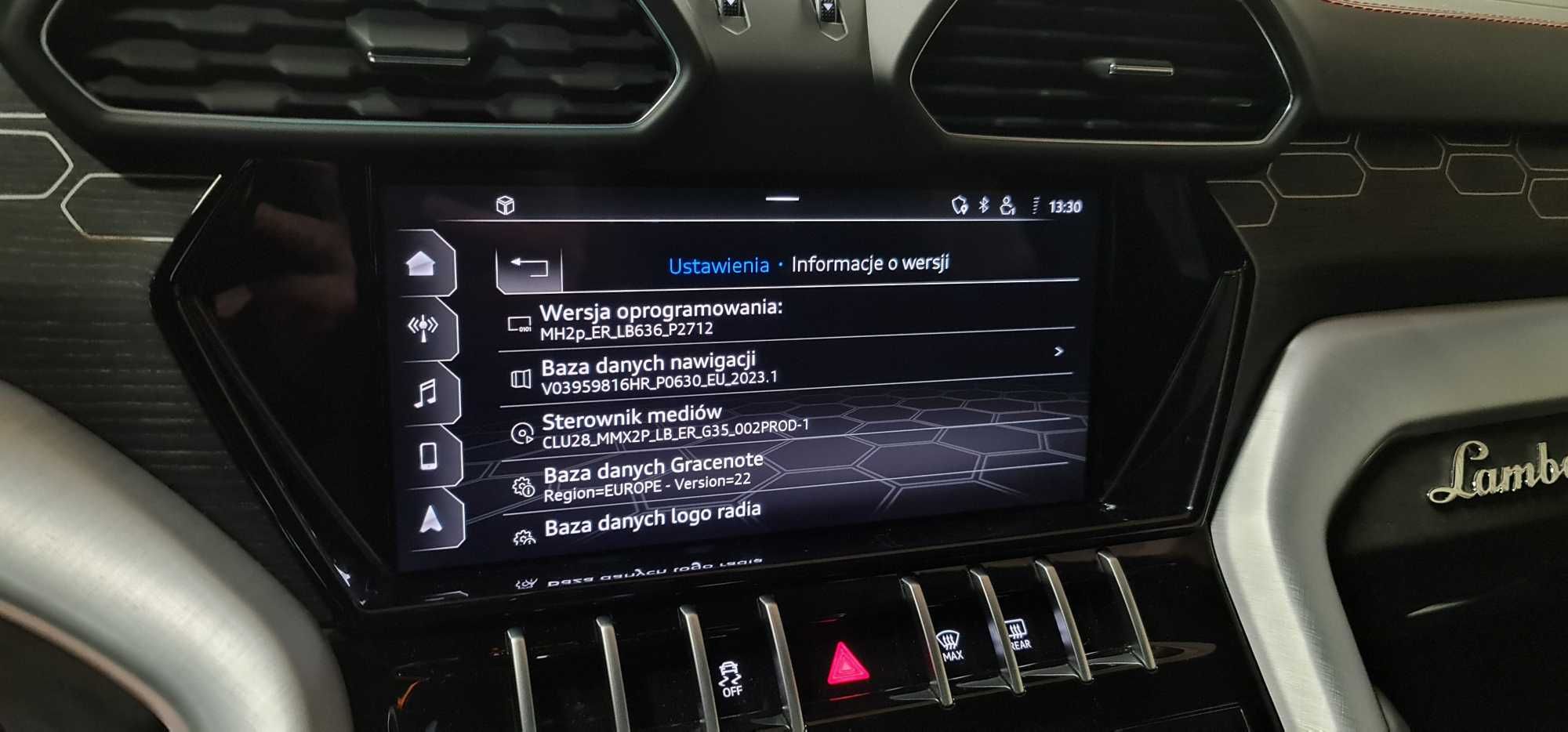 Polskie Menu jezyk Lamborghini Urus konwersja usa na europe