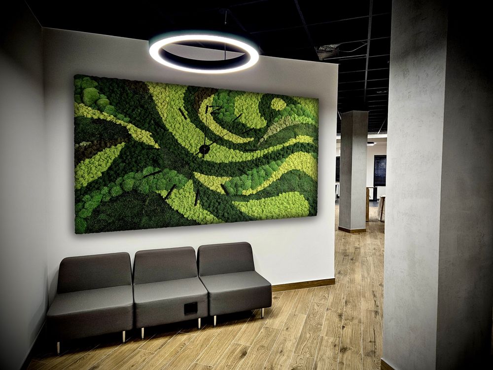 Obraz z mchów stabilizowanych 100 x 50cm do biur firm dekoracja mech
