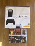 Consola Playstation 5 com leitor de disco + 2 controles + 6 jogos