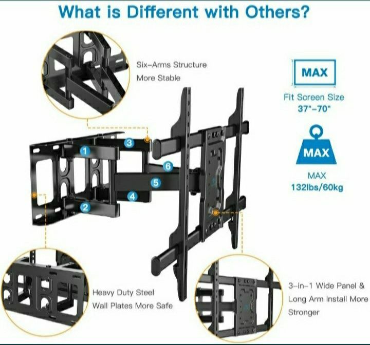 Uchwyt stojak do telewizora 37-70" 60 kg extra strong Perlesmith