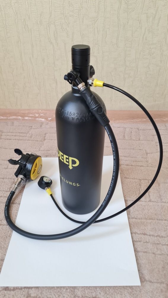 Мини акваланг Набор Dideep X5000 Pro Black, кислородный баллон 2 литра