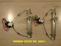 Podnośnik Mechanizm Szyby Honda Civic VII 5d Przód Lewy 01- (1a22)