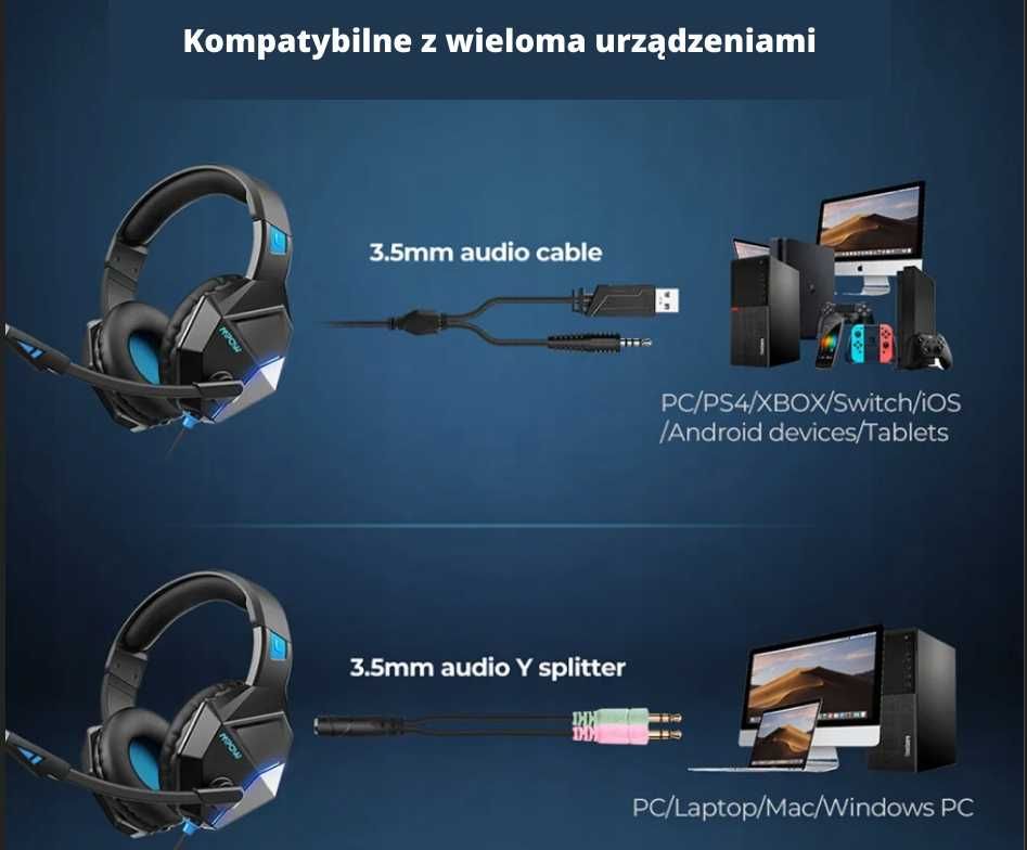 SŁUCHAWKI nauszne Mpow EG10 A337